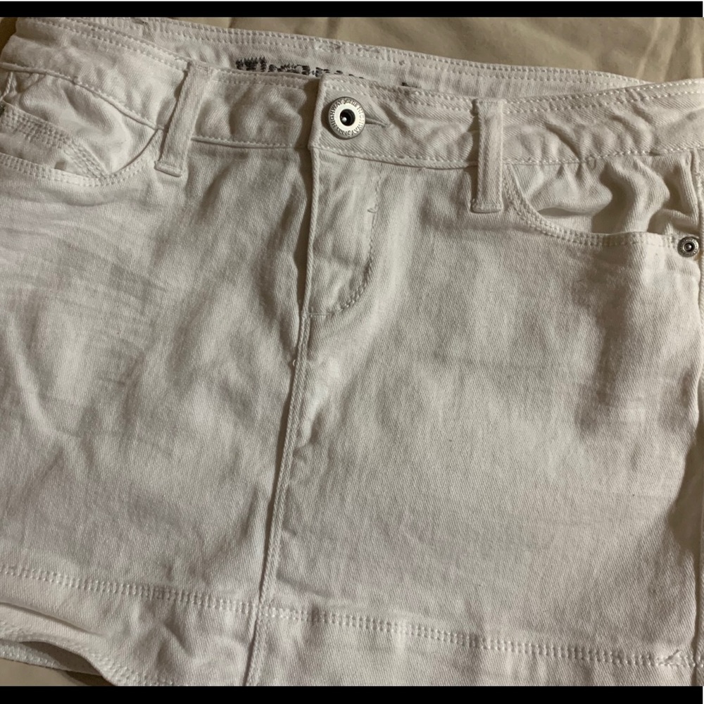 Juniors White Denim Skirt
